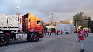 Hundreds of aid trucks await Israel's reopening of Rafah crossing into Gaza