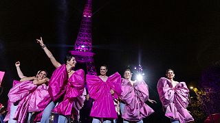 Eiffel Tower glows pink for breast cancer awareness
