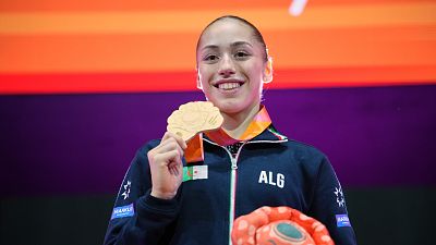 Algerian gymnast becomes world champion on uneven bars